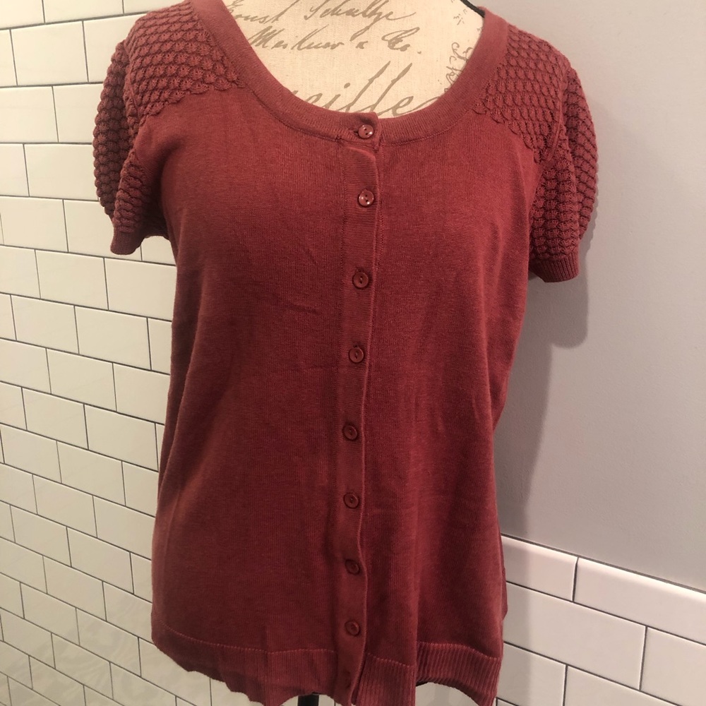 ModCloth Dusty Rose short sleeve cardigan
